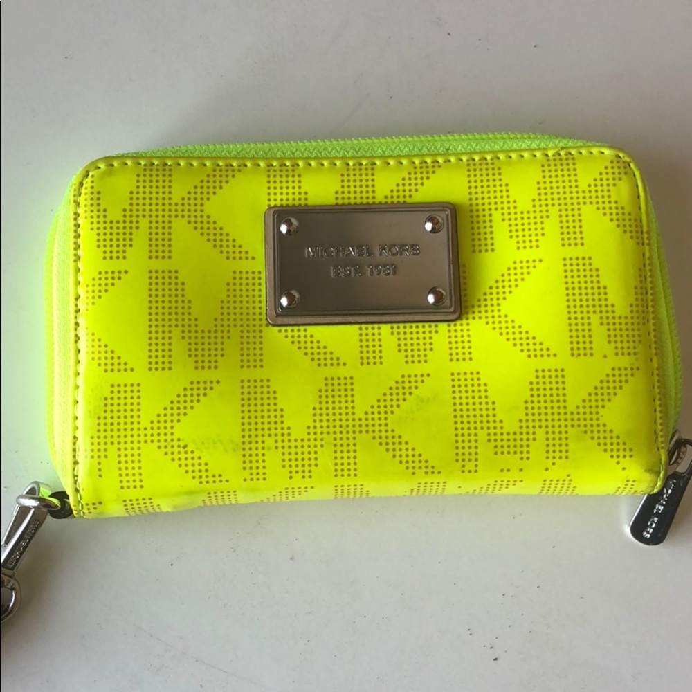 Michael Kors neon clutch